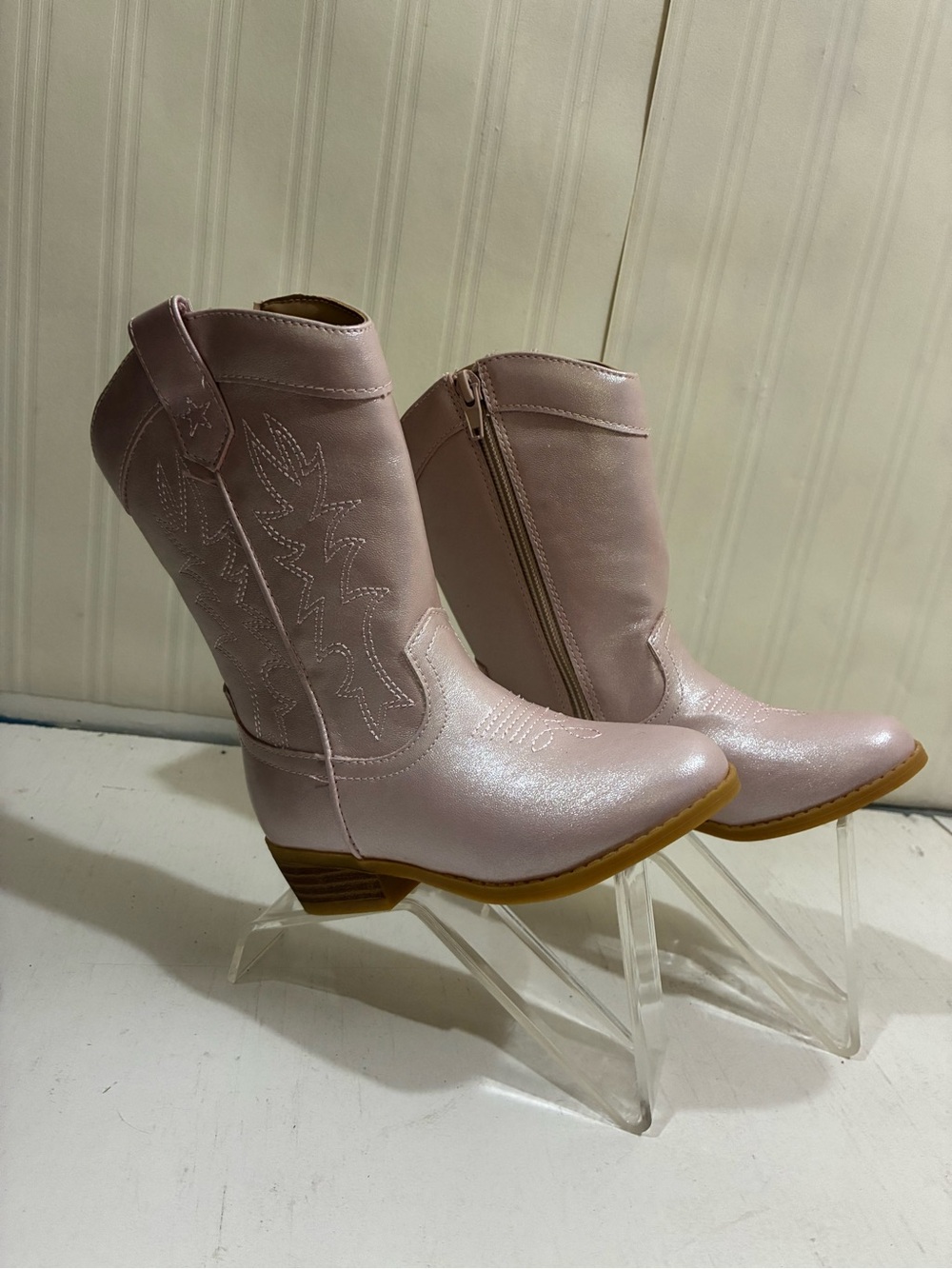 Kids Pink Western Ankle Boots - Brand: